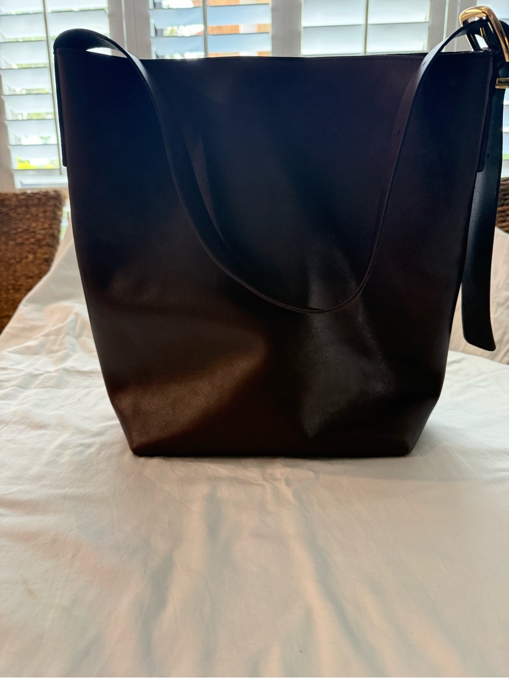 Madewell Brown Leather Tote/Bucket Bag